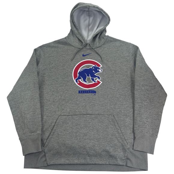 Nike Chicago Cubs Men's XXL Grey Hoodie MLB Baseball Dri-Fit Pullover Sweatshirt - Picture 1 of 6